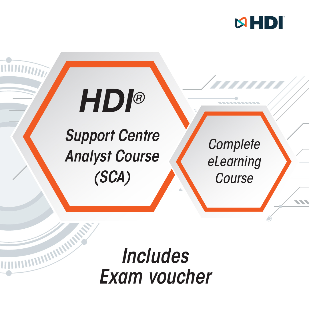 HDI Support Center Analyst (SCA) elearning Course with Exam Voucher